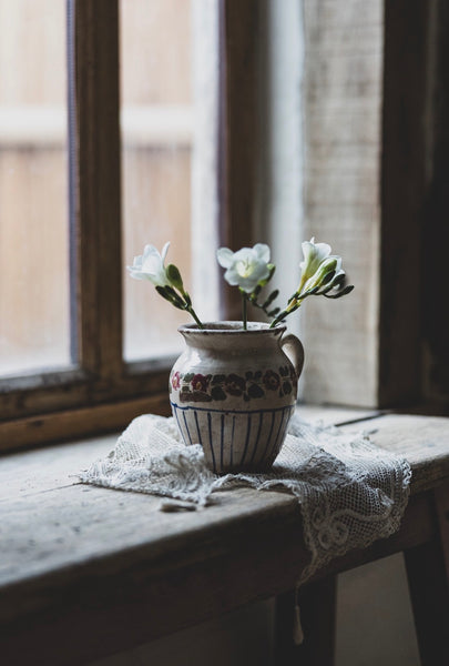 Painted Vintage French Handled Pot