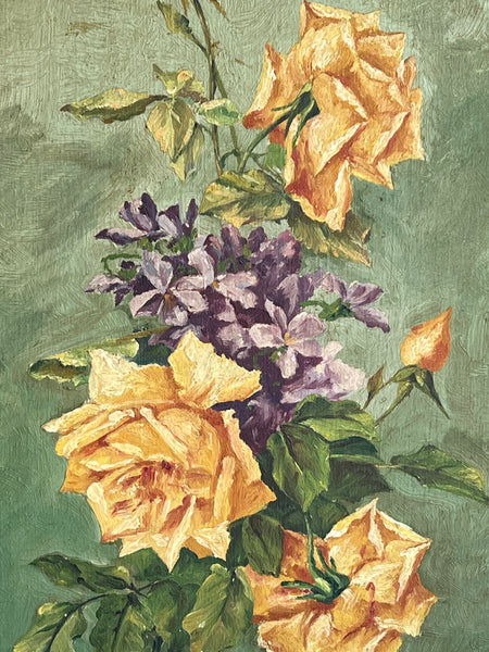 Floral Oil Painting on Board 1940