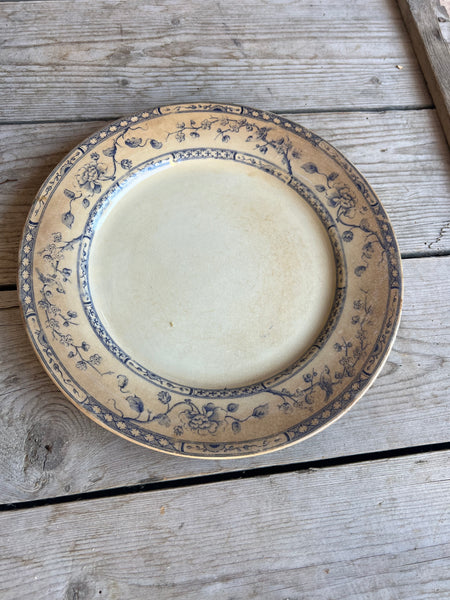 Creil et Montereau Buttery Blue Plate