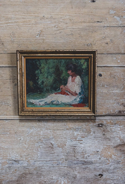 Sweet Antique French Painting