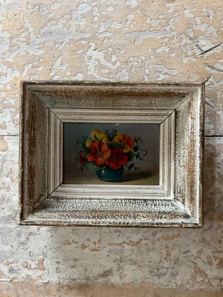 Small Framed Floral Oil Painting
