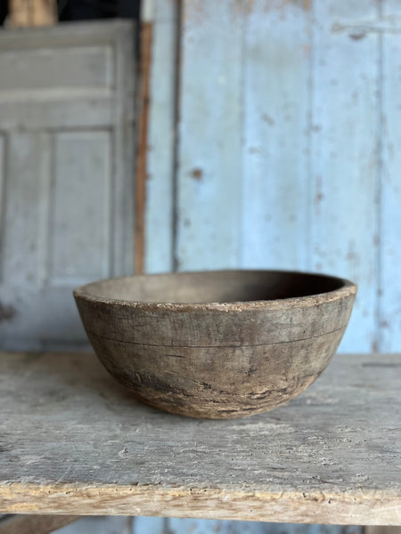 Huge Vintage Wooden French Bowl