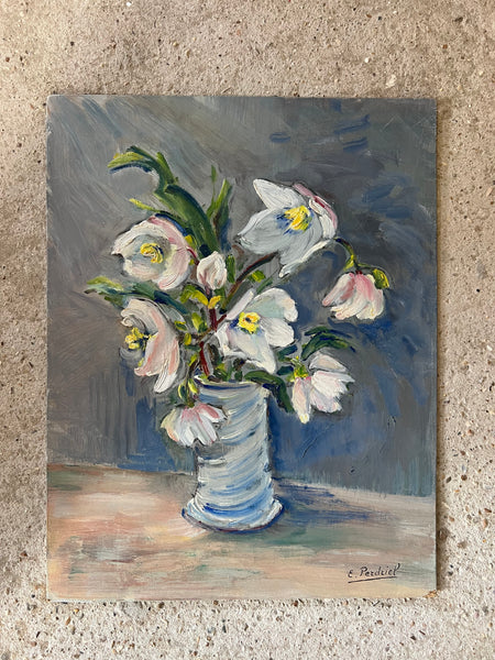 Floral Oil Painting on Board