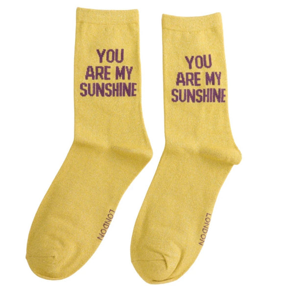 Glitter Statement Socks You Are My Sunshine