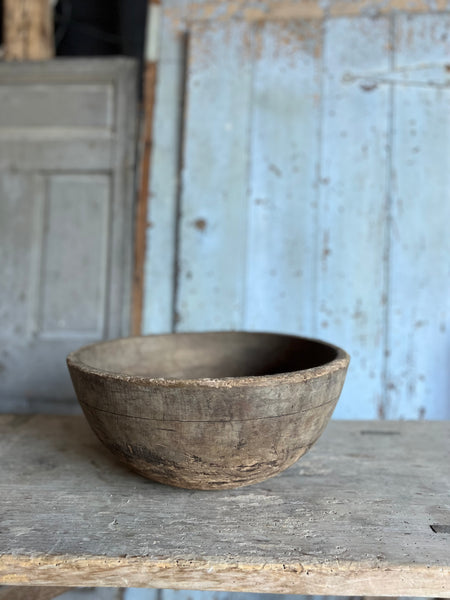 Huge Vintage Wooden French Bowl
