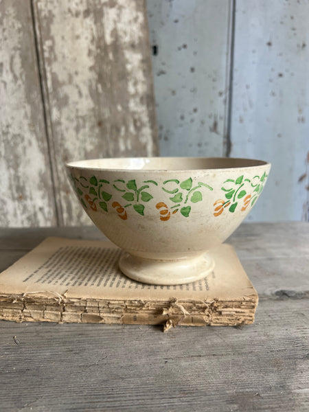 Large Stencilled Rustic Digoin Cafe Au Lait