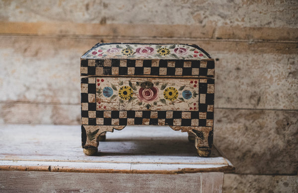 Antique 18C French Painted Wooden Box