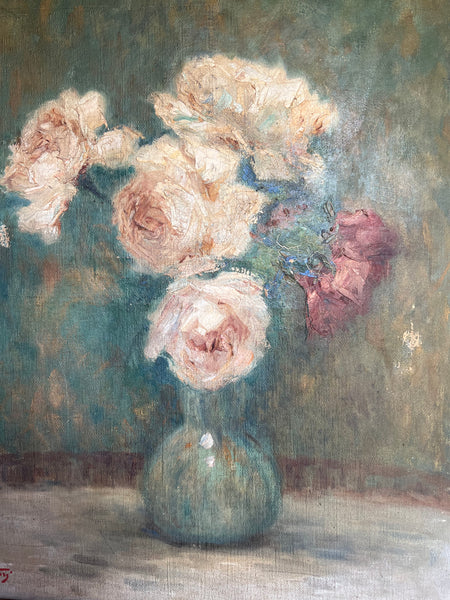 Beautiful Framed French Floral Oil