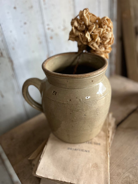 Large French Stoneware Handled Pot