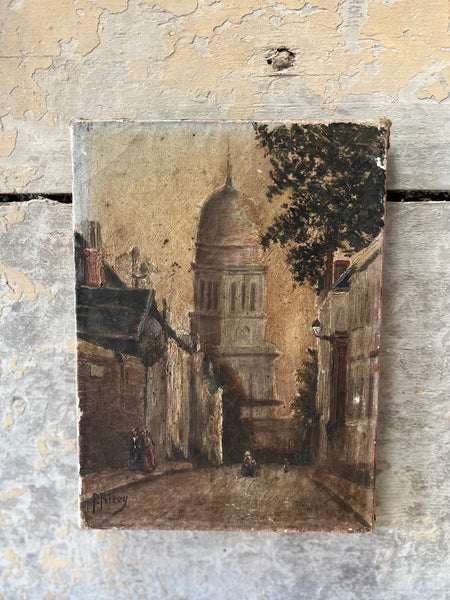 Antique Monmartre Oil on Canvas