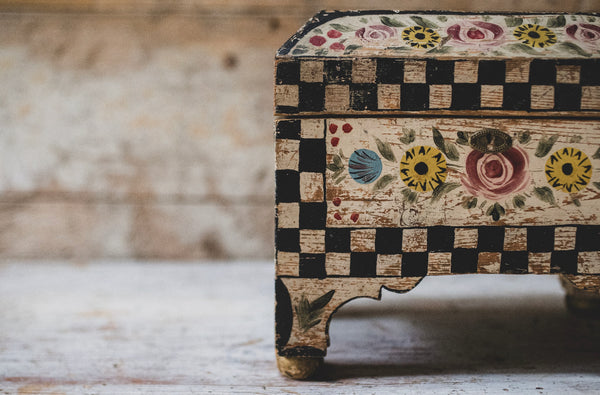 Antique 18C French Painted Wooden Box