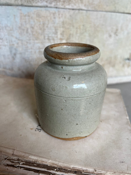 French Vintage Mustard Stoneware Jar