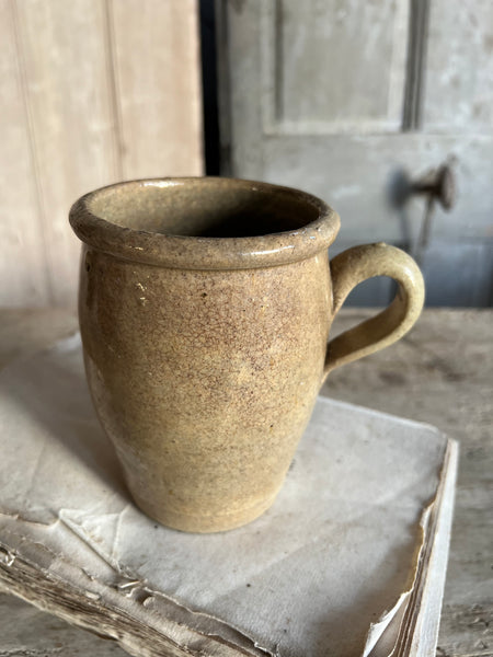 Vintage French Handled Stoneware Pot