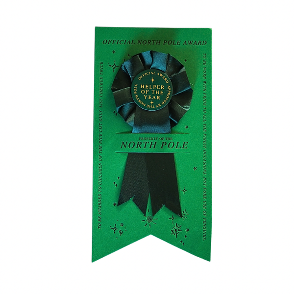 Chief elf & Helper of the year christmas rosette: Helper of the year