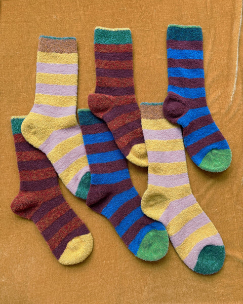 Bonne Maison Mousse Indigo Striped Socks