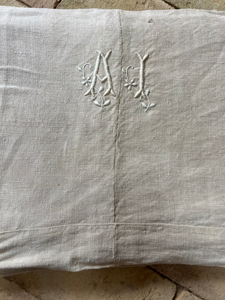 Vintage Thick French Linen Sheet AI