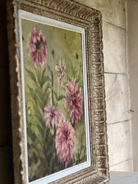 Beautiful Framed French Bright Floral Oil