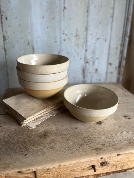 French Large Rustic Stoneware Bowls