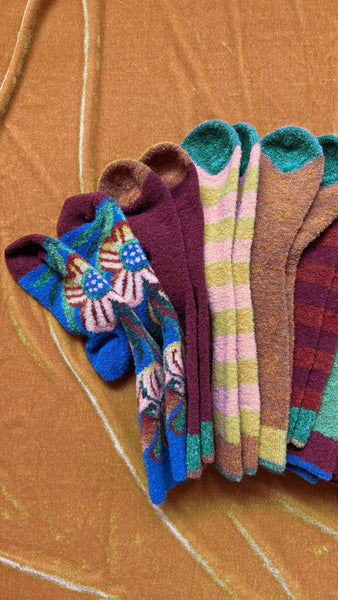 Bonne Maison Mousse Indigo Striped Socks
