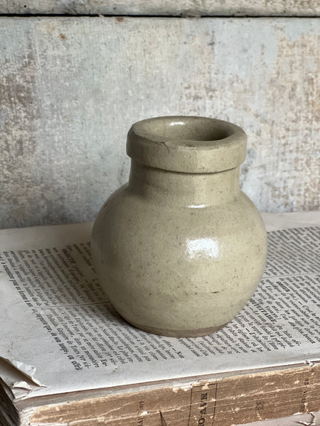 French Vintage Mustard Stoneware Jar