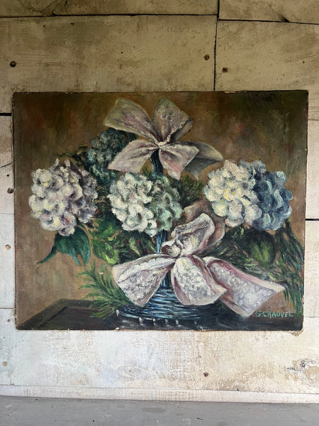 French Floral Oil on Canvas