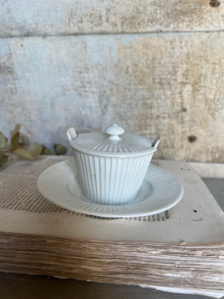 Small Vintage Lidded French Sauce Dish