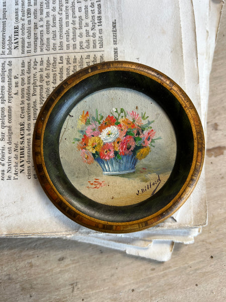 Small Framed French Floral Oil Painting