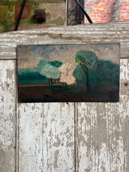 French 1923 Landscape Oil on Board