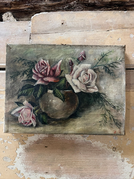 French Floral Oil on Canvas