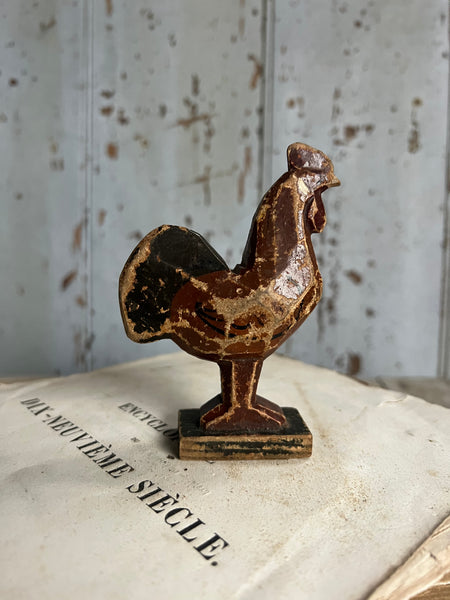 Sweet Antique Carved Cockerel
