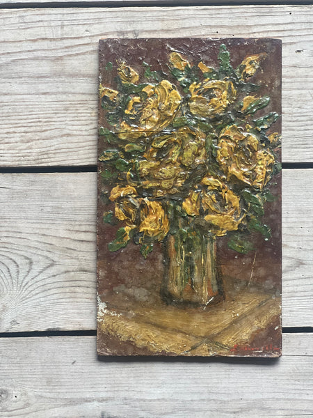 Yellow Roses Oil on Board