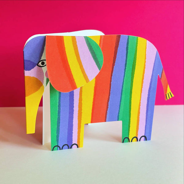 Striped Elephant A6 Standing Luxury Eco Card