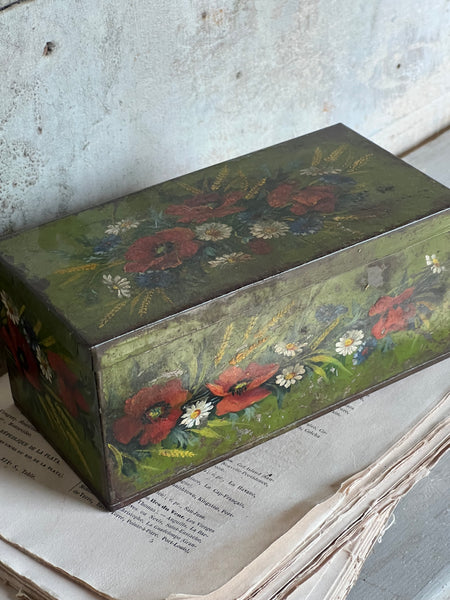 Hand painted Vintage French Tin