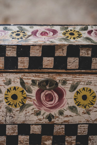 Antique 18C French Painted Wooden Box