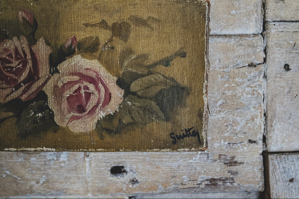 Small French Floral Oil on Canvas