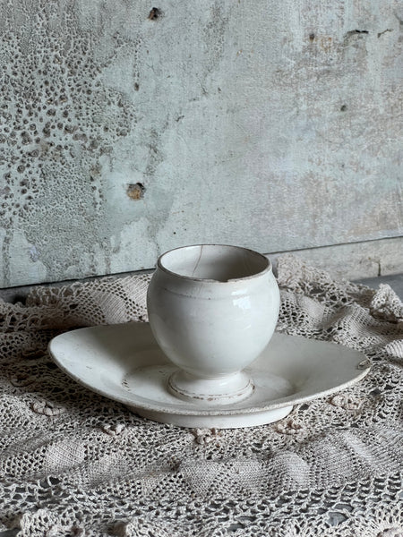 Small Creil et Montereau Vintage Sauce Dish