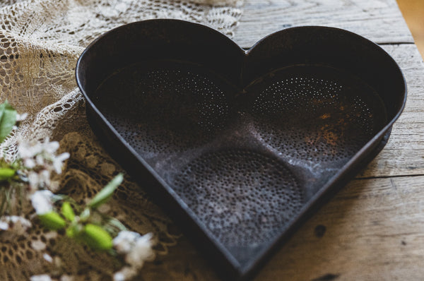 Large Vintage Heart Dish