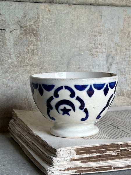 Small Digoin Bright Blue Cafe au Lait bowl