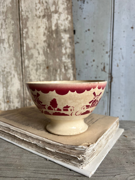 Rustic Crazed French Windmill Cafe au Lait bowl