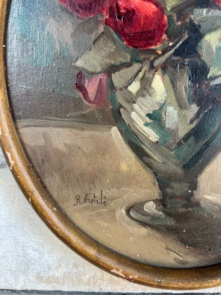 French Antique Framed Floral