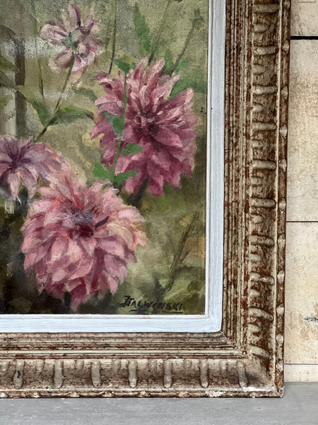 Beautiful Framed French Bright Floral Oil