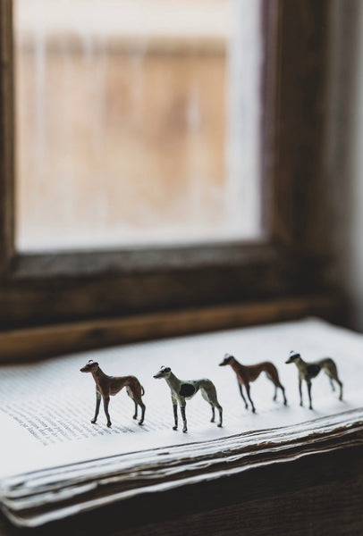 Vintage Lead Whippet Dogs