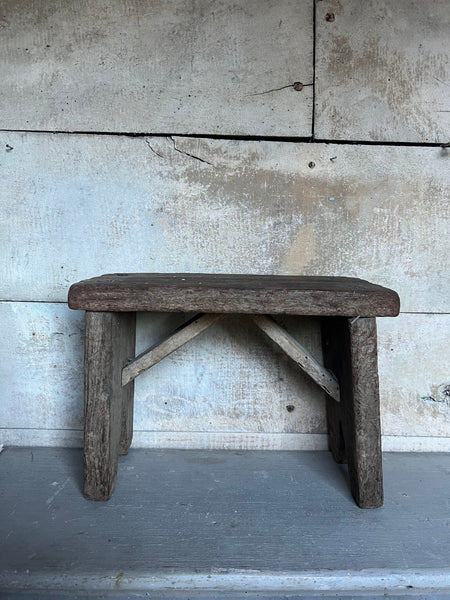 Little Vintage Rustic French Stool