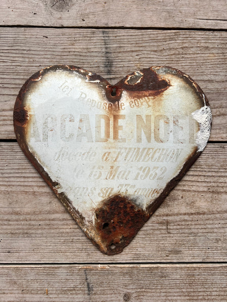 Vintage French Rustic Memorial Heart