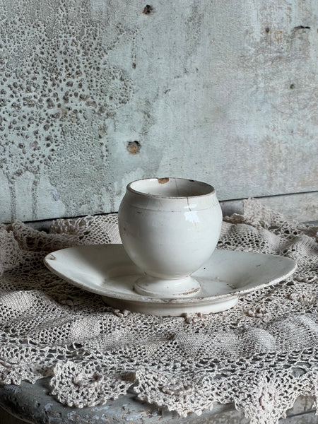Small Creil et Montereau Vintage Sauce Dish