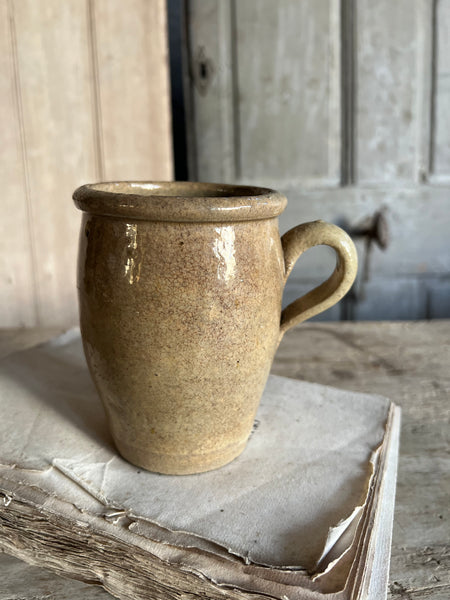 Vintage French Handled Stoneware Pot