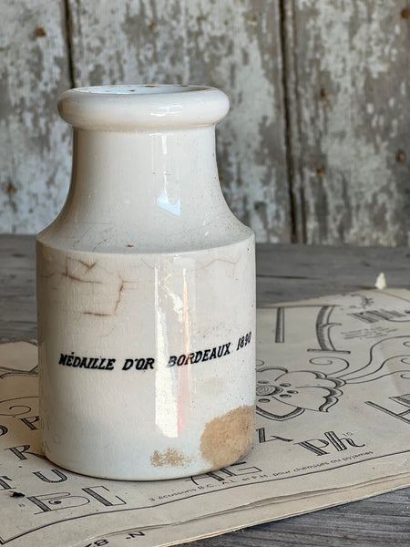 Branded French Antique Sarreguemines Stoneware Mustard Jar