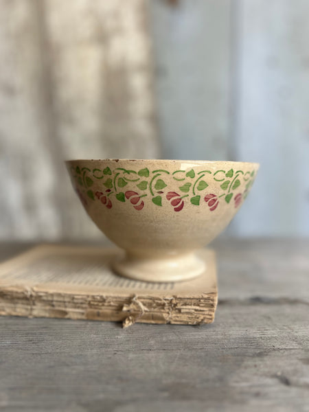Large Buttery Stencilled Rustic Digoin Cafe Au Lait