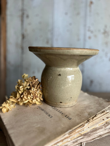 French Vintage Wide Neck Stoneware Pot