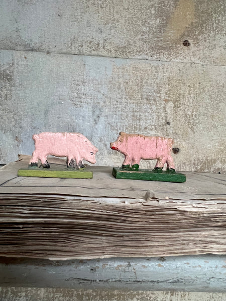 Vintage Wooden Pigs